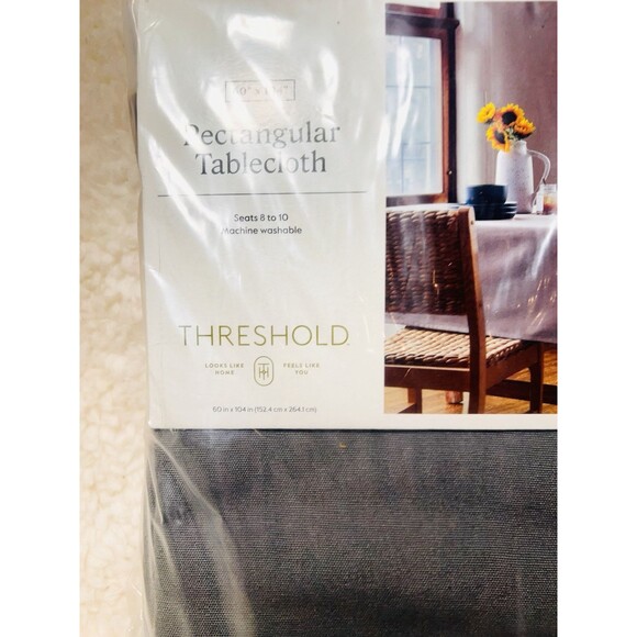 Rectangular Tablecloth Solid Gray 60" x 104" - Threshold - Picture 5 of 6